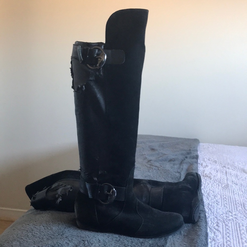 Blondo black suede over the knee boots size 7